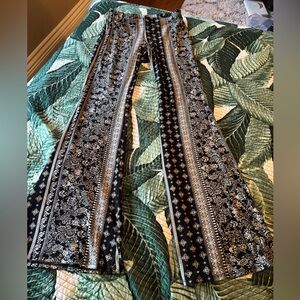 Vibes sportswear Bohemian Black and White Patterned Pants